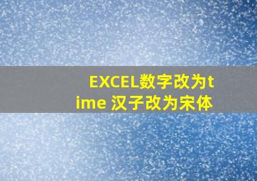 EXCEL数字改为time 汉子改为宋体